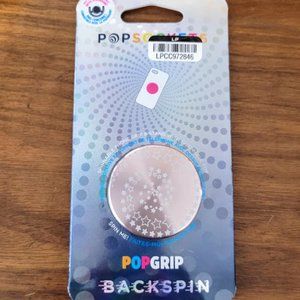 PopSockets PopGrip for All Cell Phones Grip Stand BackSpin RoseGold & Stars NEW